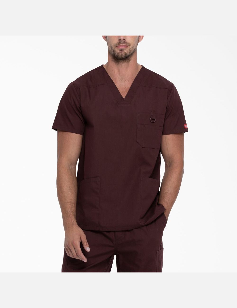 Espresso Dickies EDS Signature V-Neck Top Scrubs | 932DYRBAE