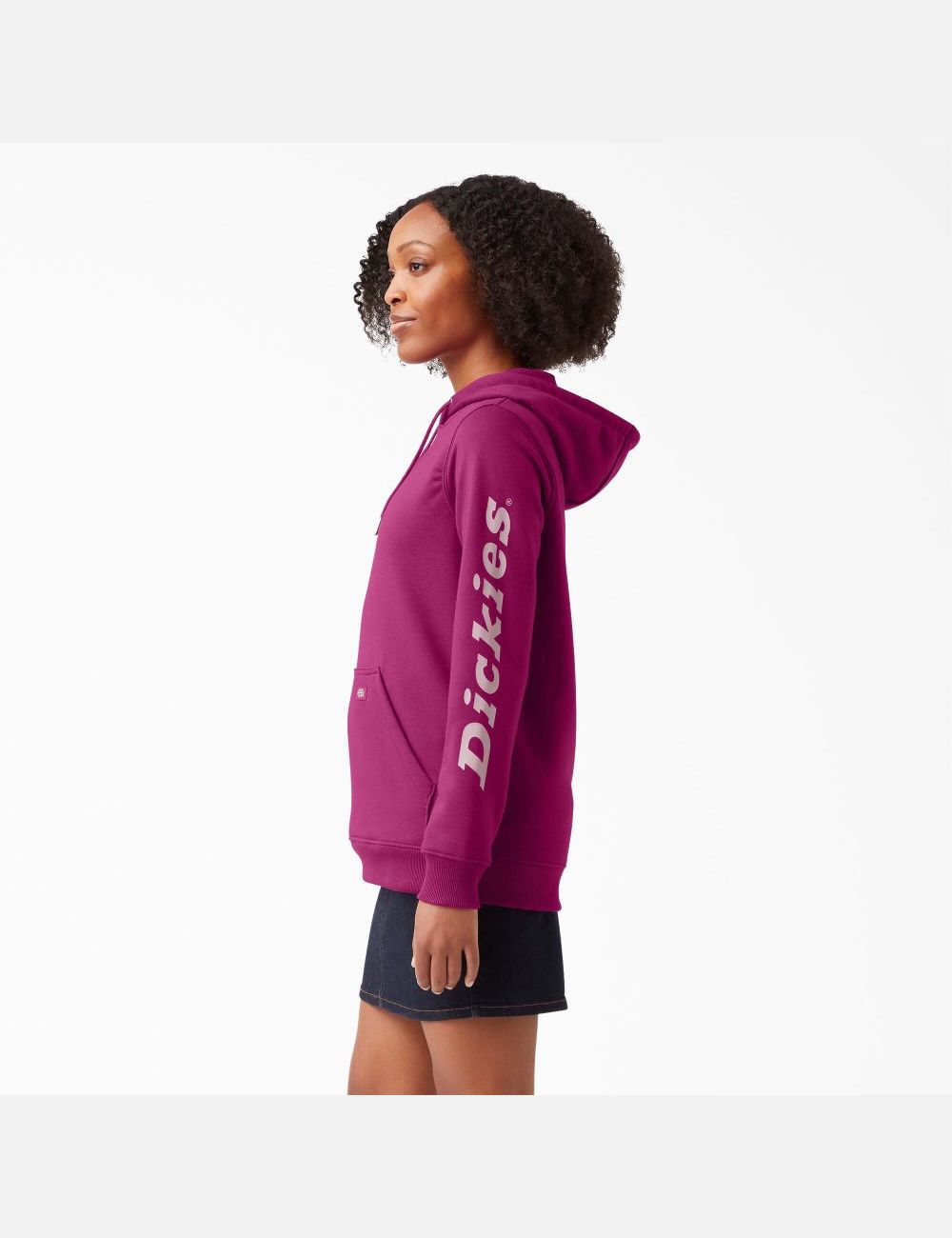 Festival Fuchsia Dickies Heavyweight Logo Sleeve Hoodies | 905JUTCND