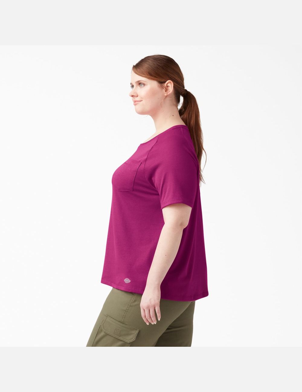 Festival Fuchsia Dickies Plus Cooling Short Sleeve Tops | 692OCRNYQ