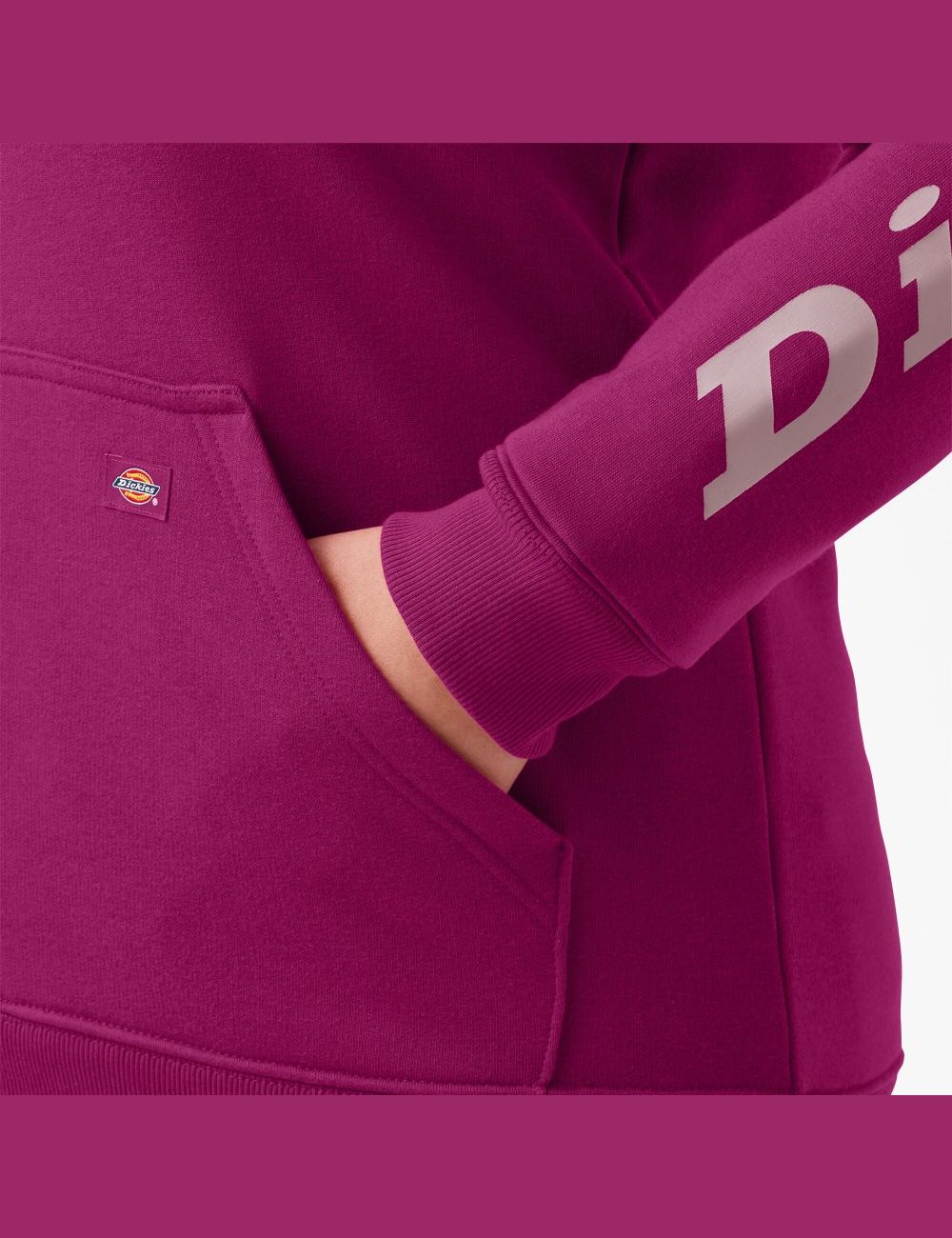 Festival Fuchsia Dickies Plus Heavyweight Logo Sleeve Outerwear | 065EAGFZP