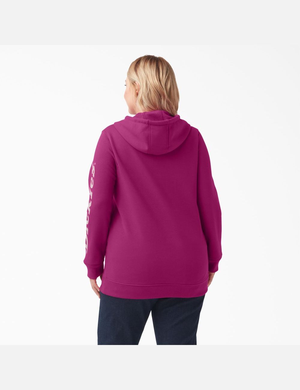 Festival Fuchsia Dickies Plus Heavyweight Logo Sleeve Hoodies | 712LYVONS