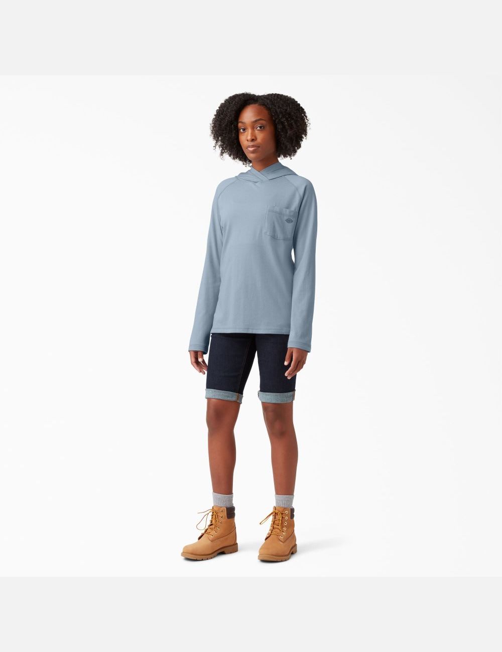 Fog Blue Dickies Cooling Performance Sun Shirt | 645FBXNDO