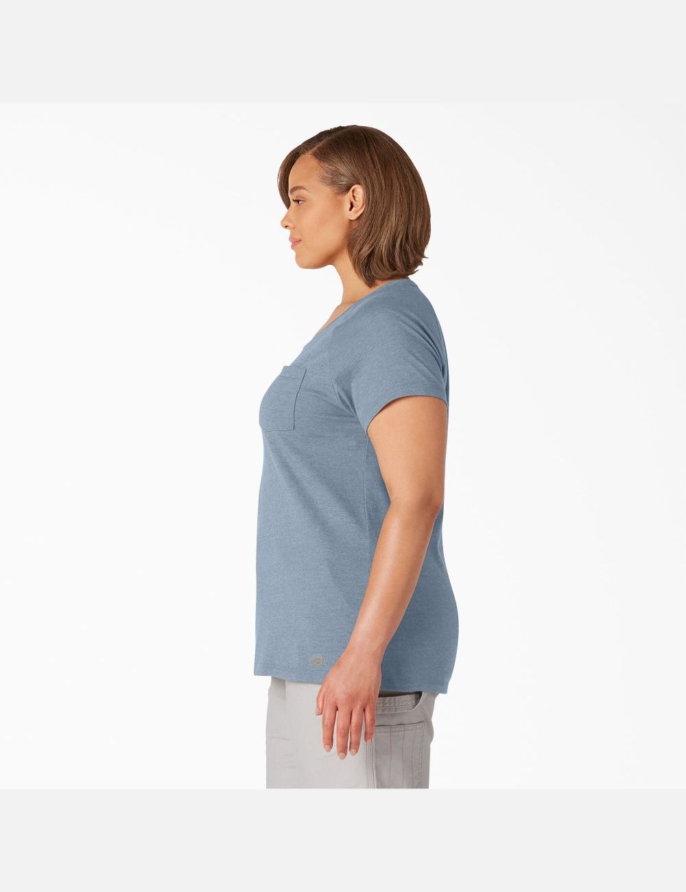 Fog Blue Dickies Plus Cooling Short Sleeve T-Shirts | 364LGQOPH