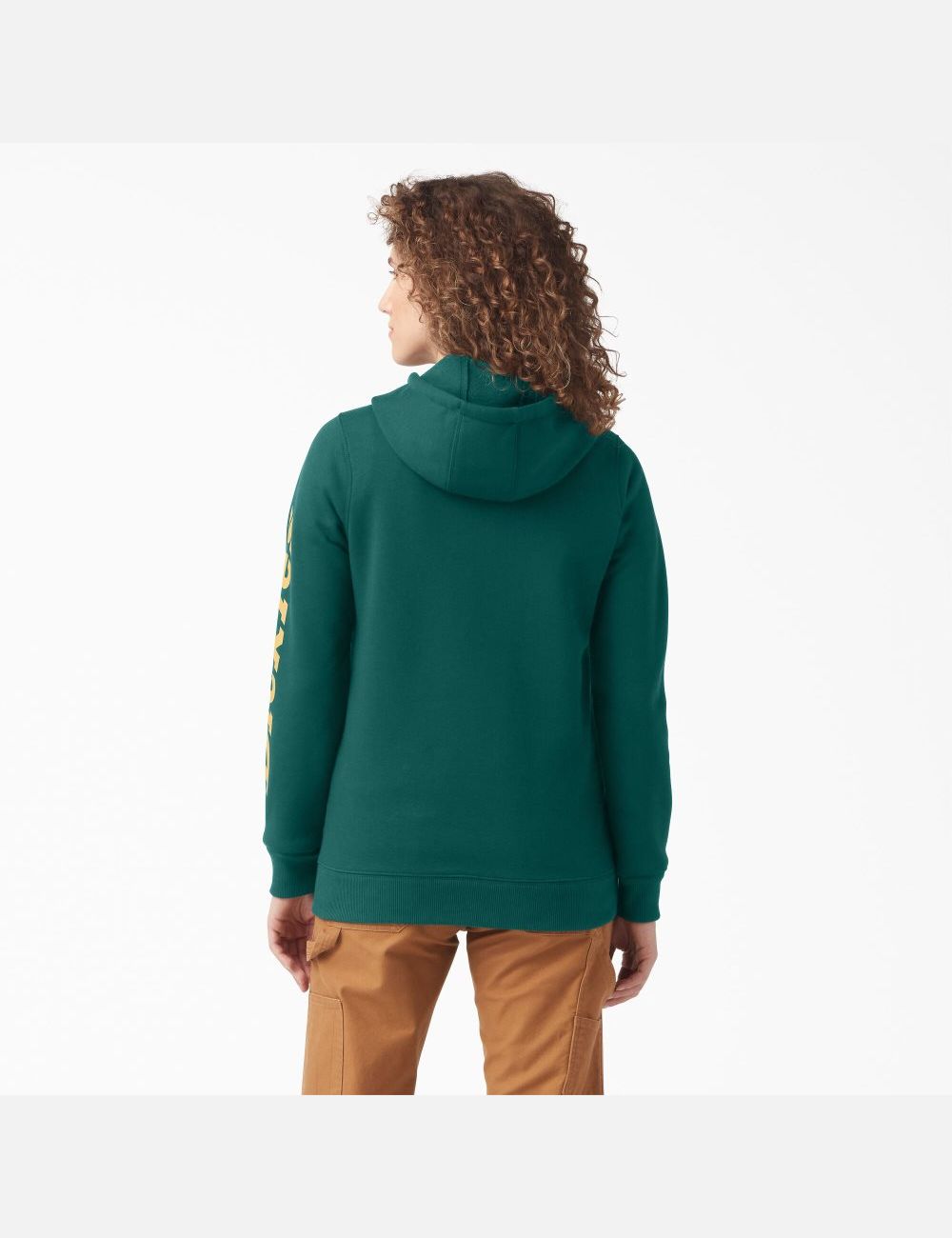 Forest Green Dickies Heavyweight Logo Sleeve Hoodies | 075RCWZEF