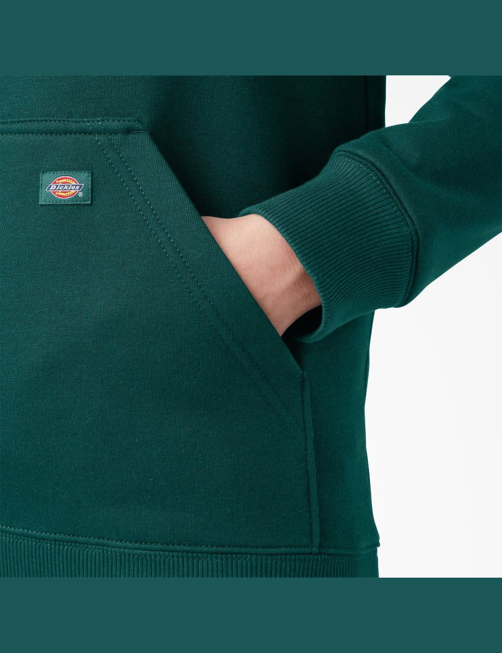 Forest Green Dickies Heavyweight Logo Sleeve Hoodies | 075RCWZEF