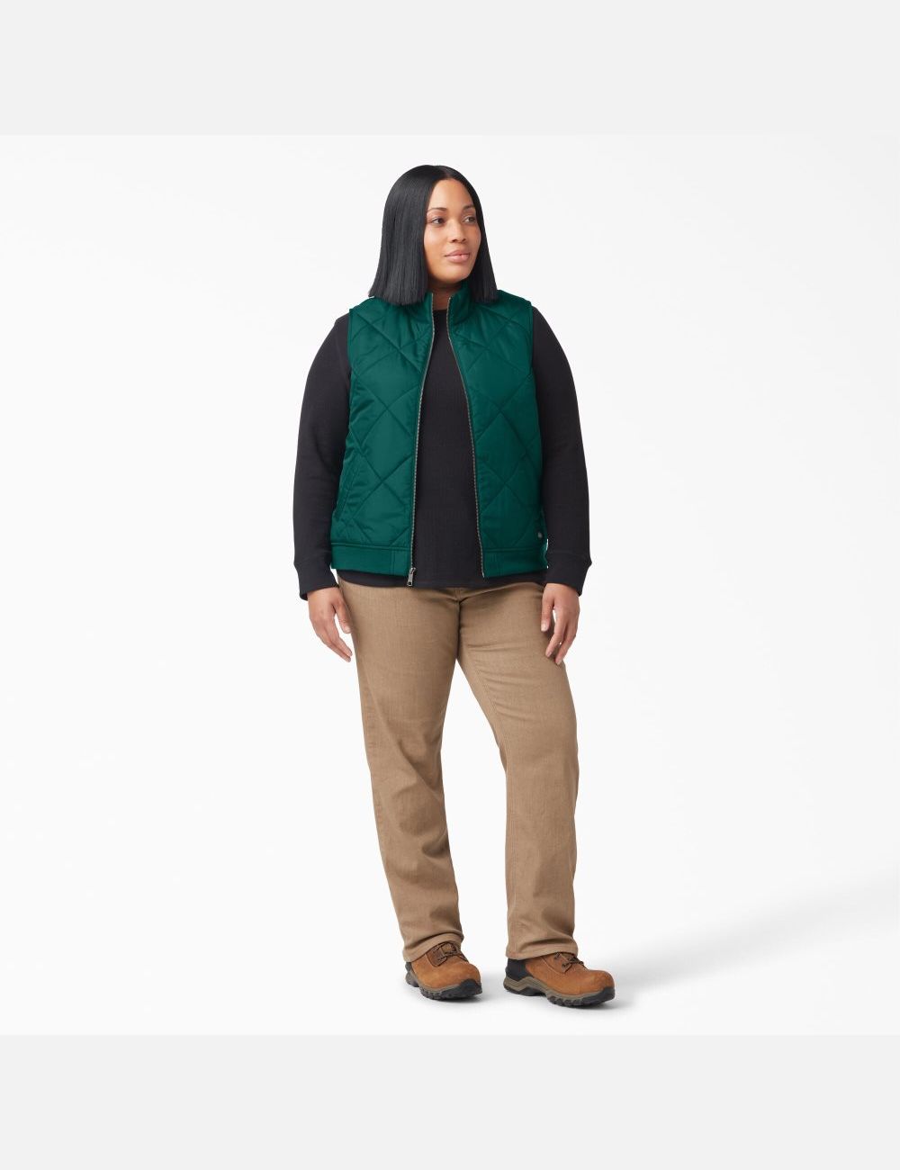 Forest Green Dickies Plus Quilted Outerwear | 758HKEJFM