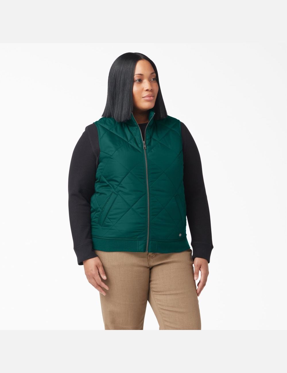 Forest Green Dickies Plus Quilted Outerwear | 758HKEJFM