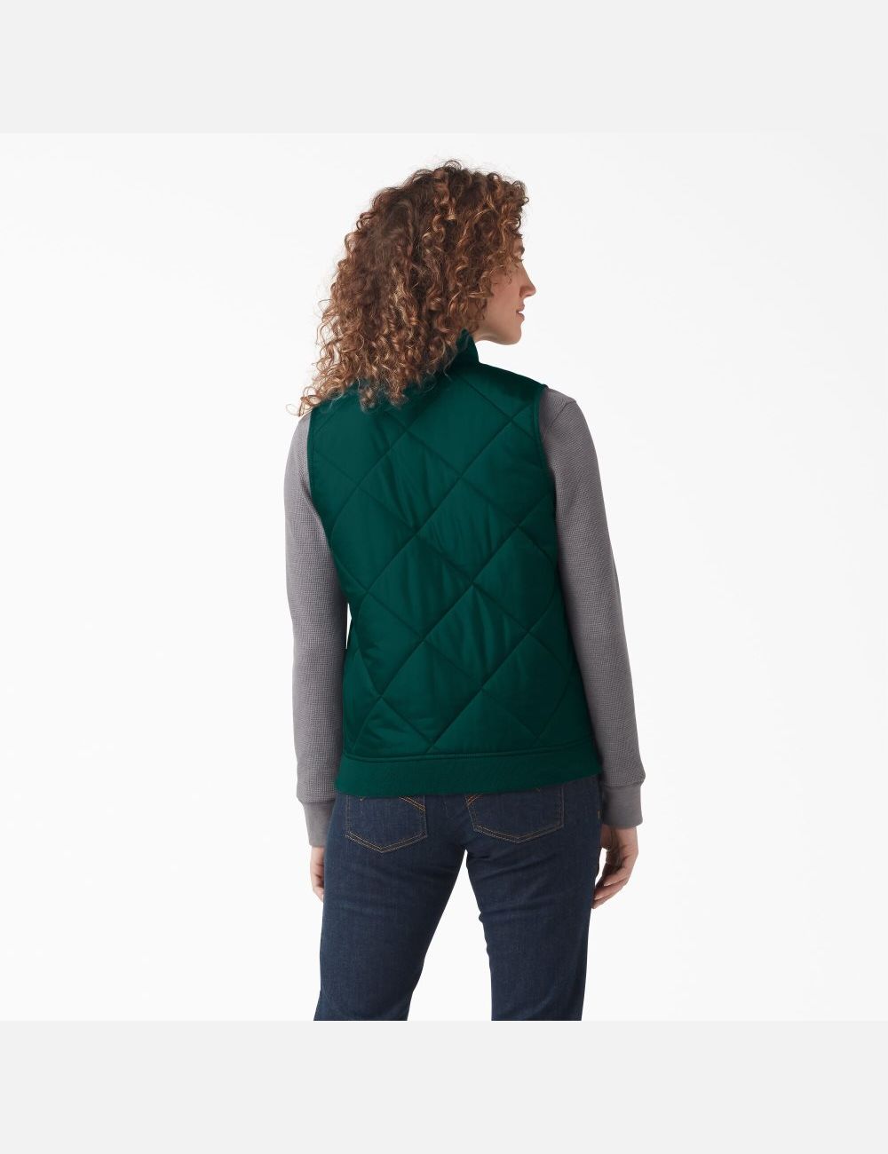 Forest Green Dickies Quilted Vests | 094SIGCPO