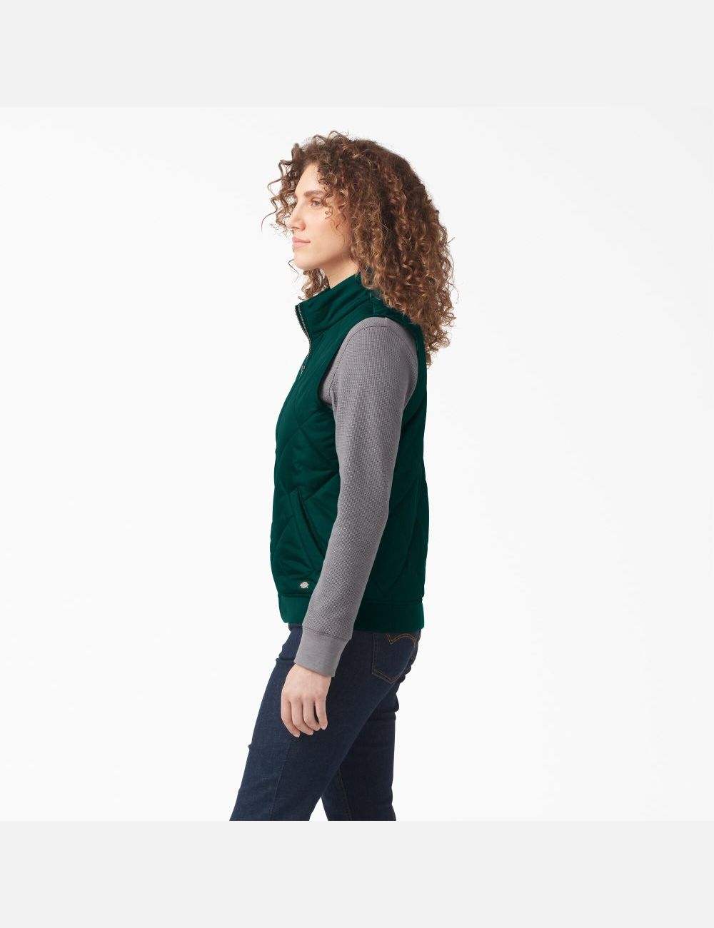 Forest Green Dickies Quilted Vests | 094SIGCPO