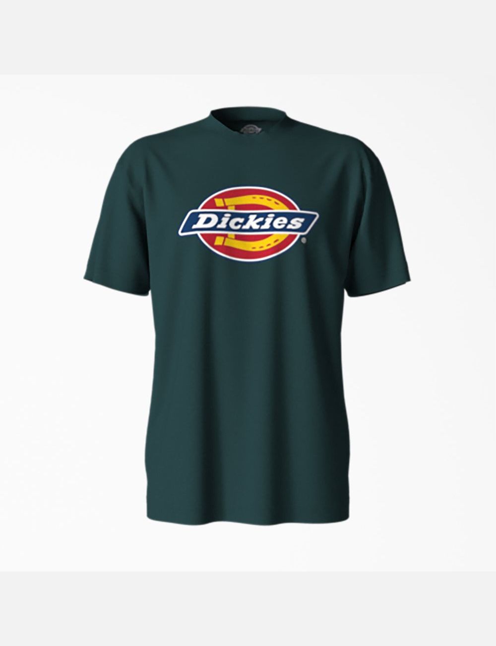 Forest Green Dickies Short Sleeve Tri-Color Logo Graphic Shirts | 213PHYGIM