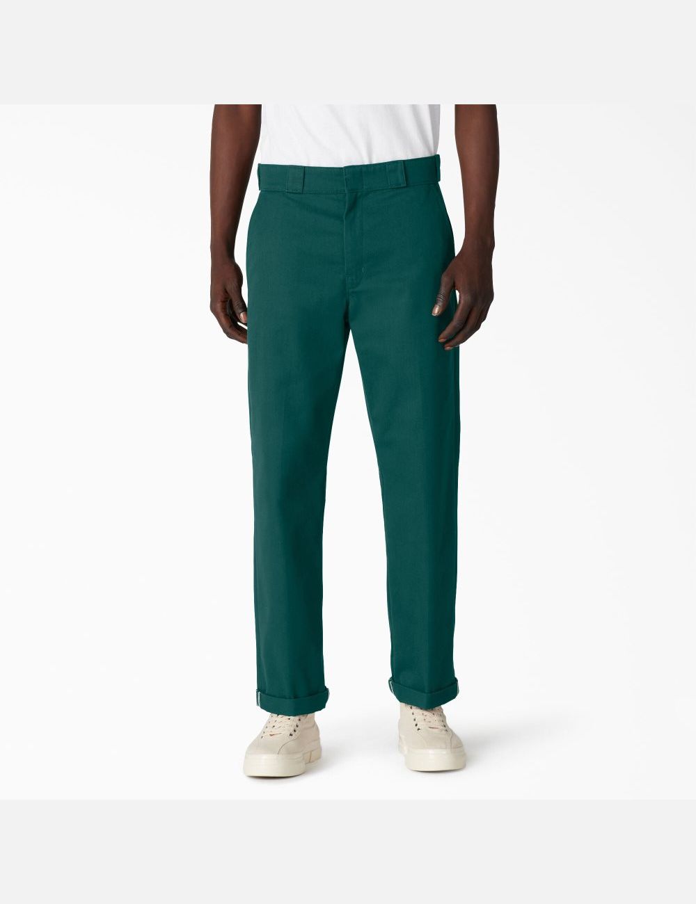 Forest Green Dickies Twill Cuffed Pants | 564BKTMQN