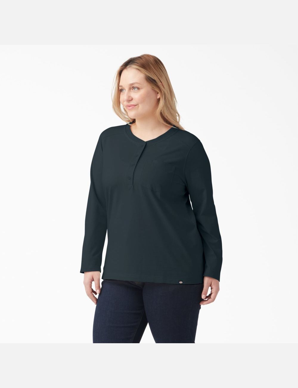 Forest Heather Dickies Plus Heavyweight Henley Tops | 297LWKYUG