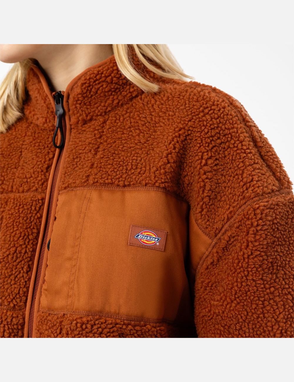 Gingerbread Brown Dickies Red Chute Fleece Coats & Jackets | 072OTZFWX