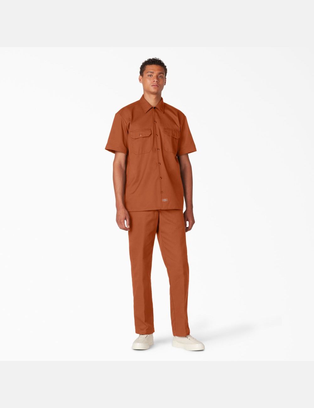 Gingerbread Brown Dickies Short Sleeve Shirts | 864AROYNQ