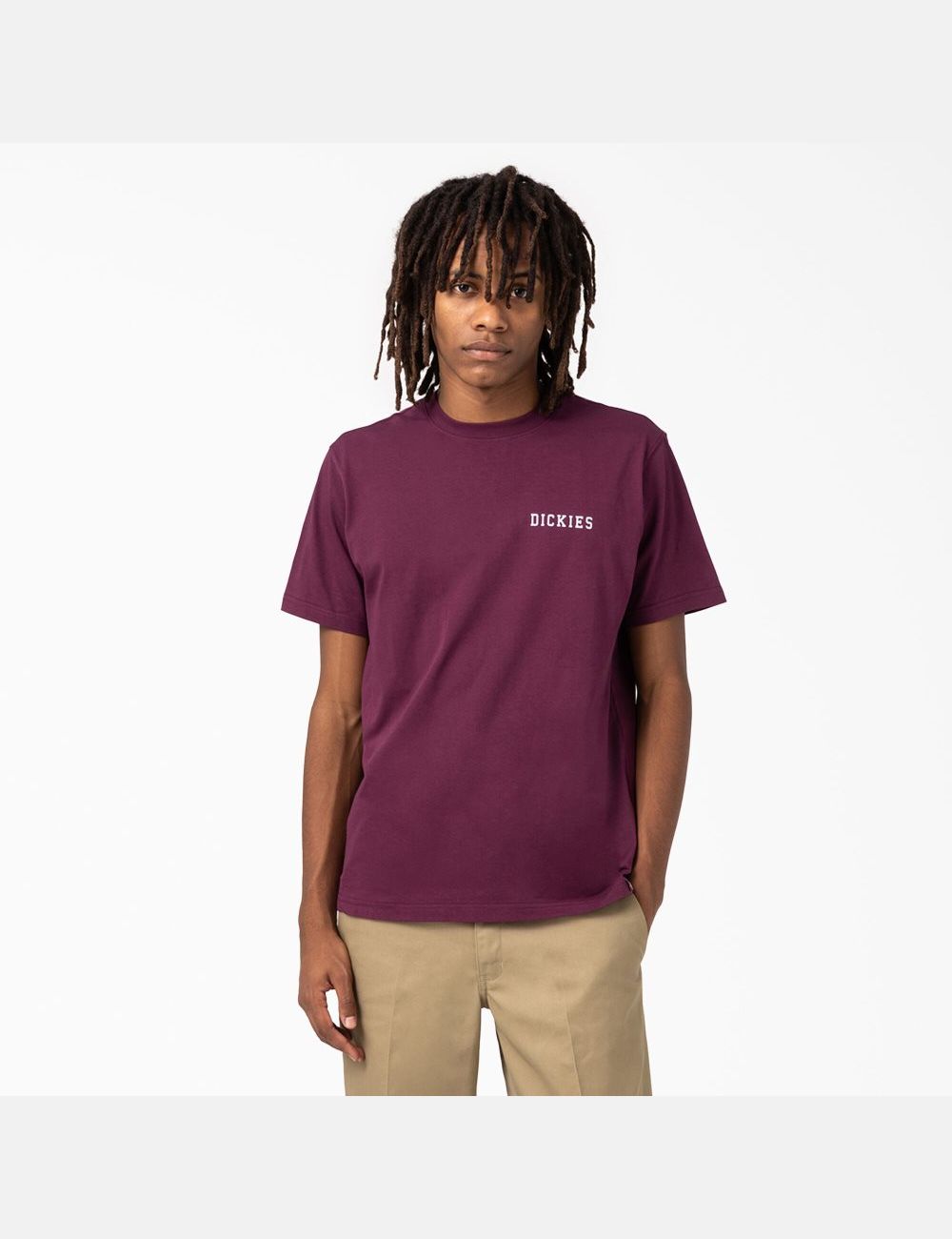 Grape Wine Dickies Cleveland Short Sleeve Graphic T-Shirts | 241AETDRM