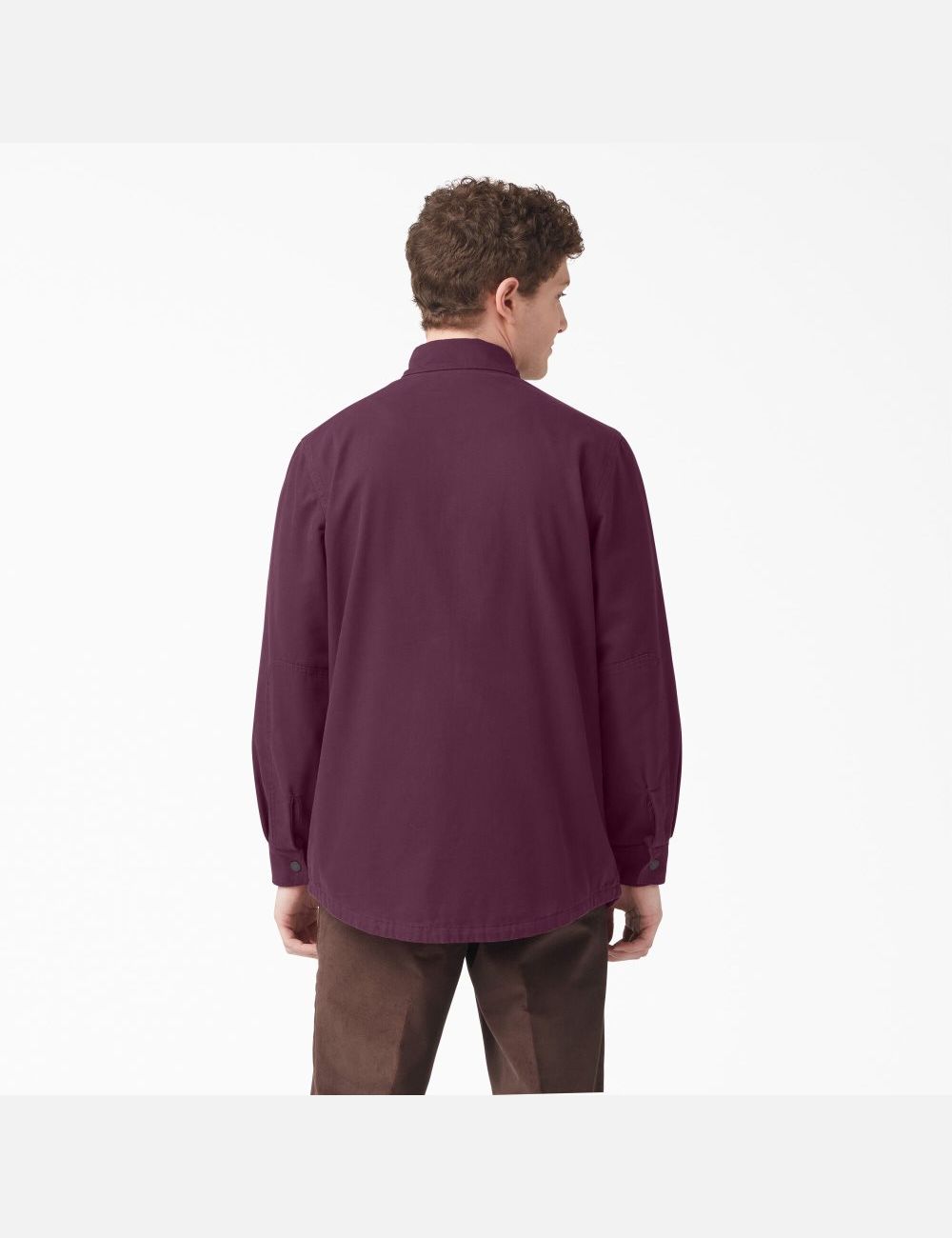 Grape Wine Dickies Duck Flannel-Lined Shirt Button Up | 265YFDMLN