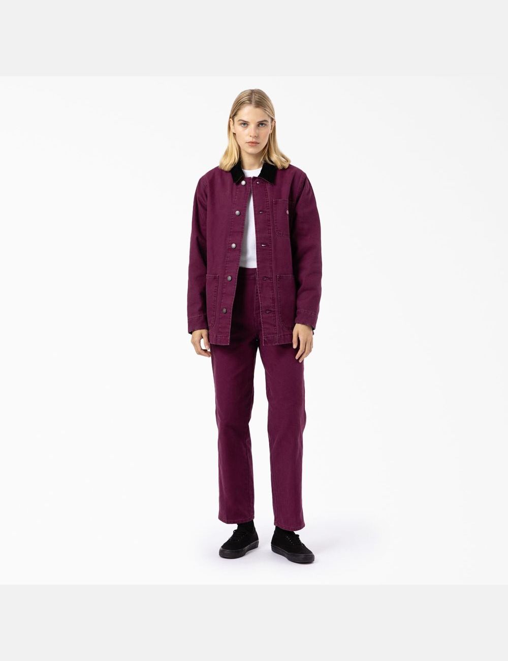 Grape Wine Dickies Duck Lined Chore Coats & Jackets | 381USIOED