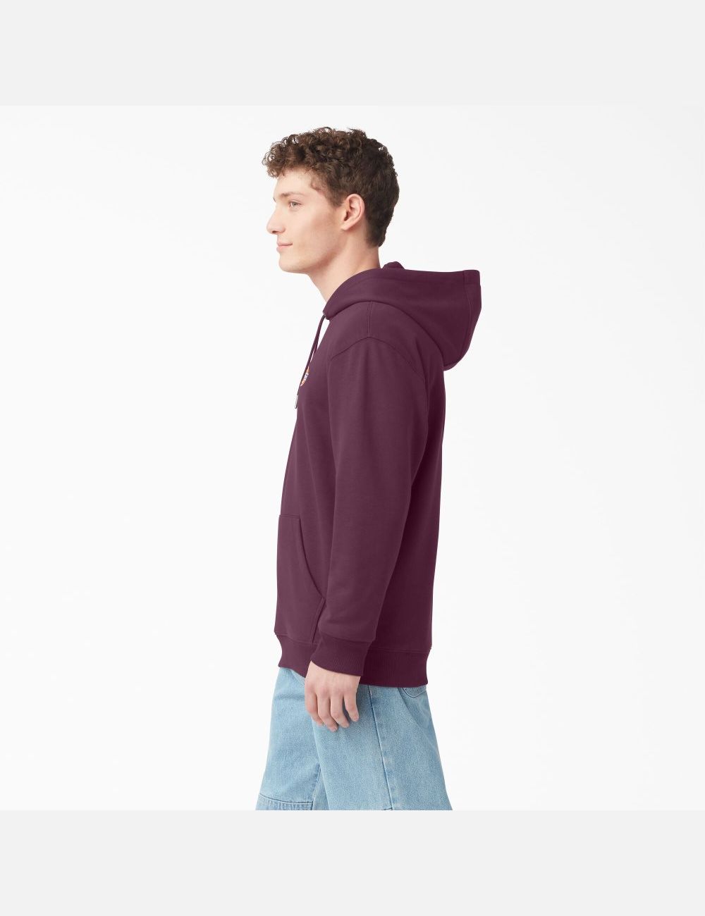 Grape Wine Dickies Fleece Embroidered Chest Logo Hoodies | 502APGDVS