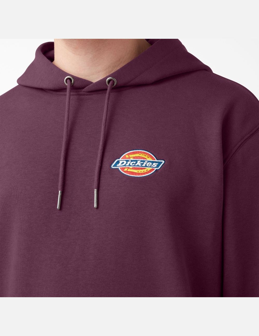 Grape Wine Dickies Fleece Embroidered Chest Logo Hoodies | 502APGDVS