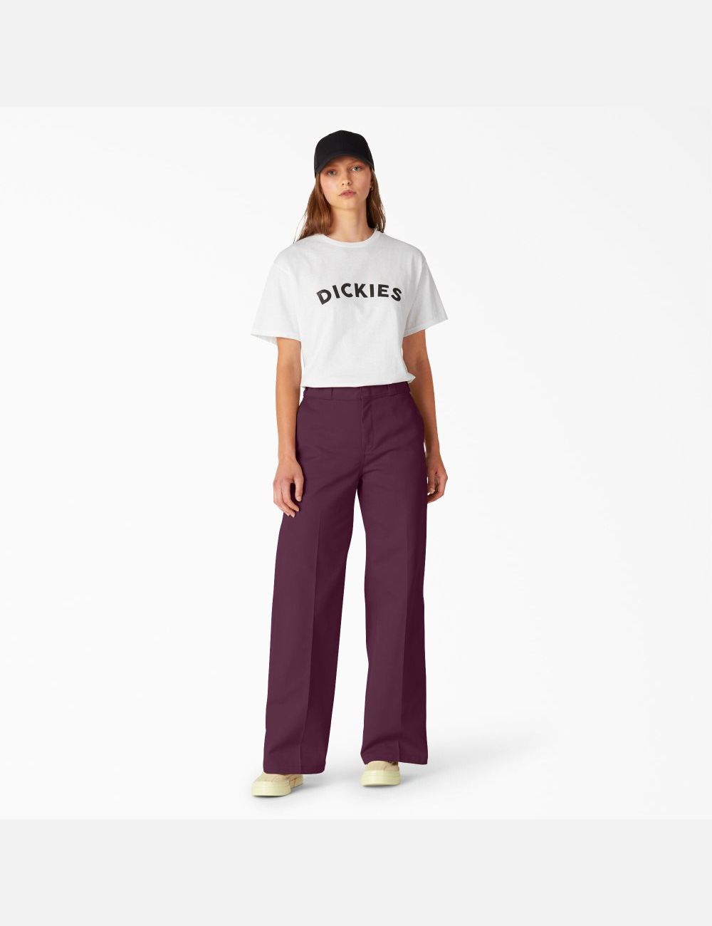 Grape Wine Dickies Stonewashed Wide Leg Pants | 630CQADJI