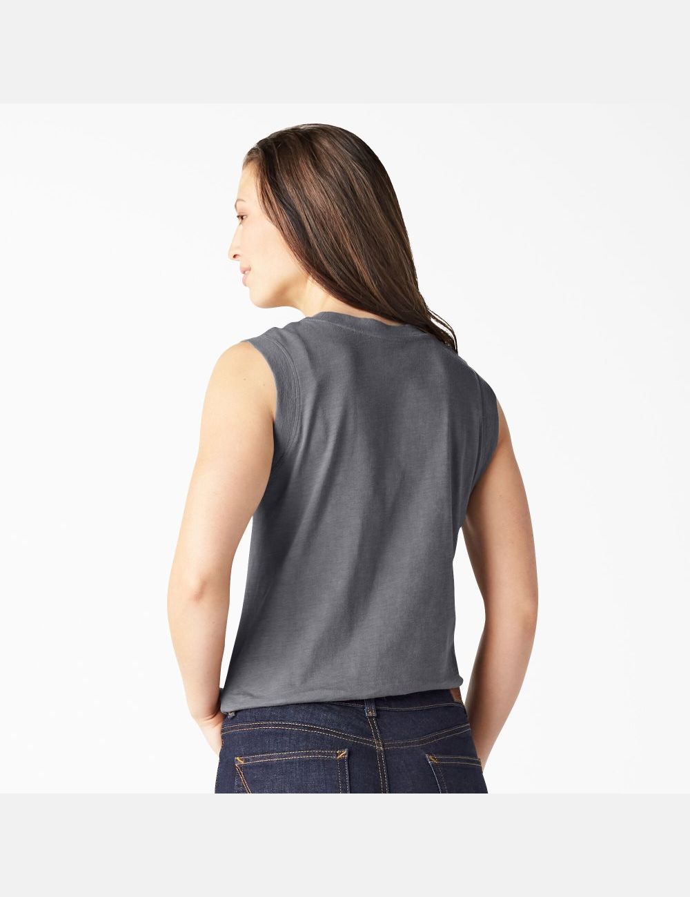 Graphite Gray Dickies Tank Top | 890PUNRBA