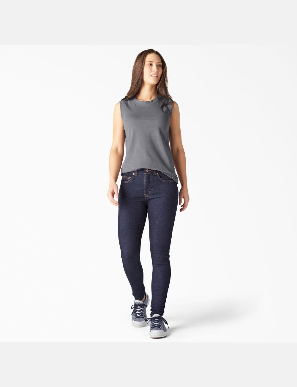 Graphite Gray Dickies Tank Top | 890PUNRBA