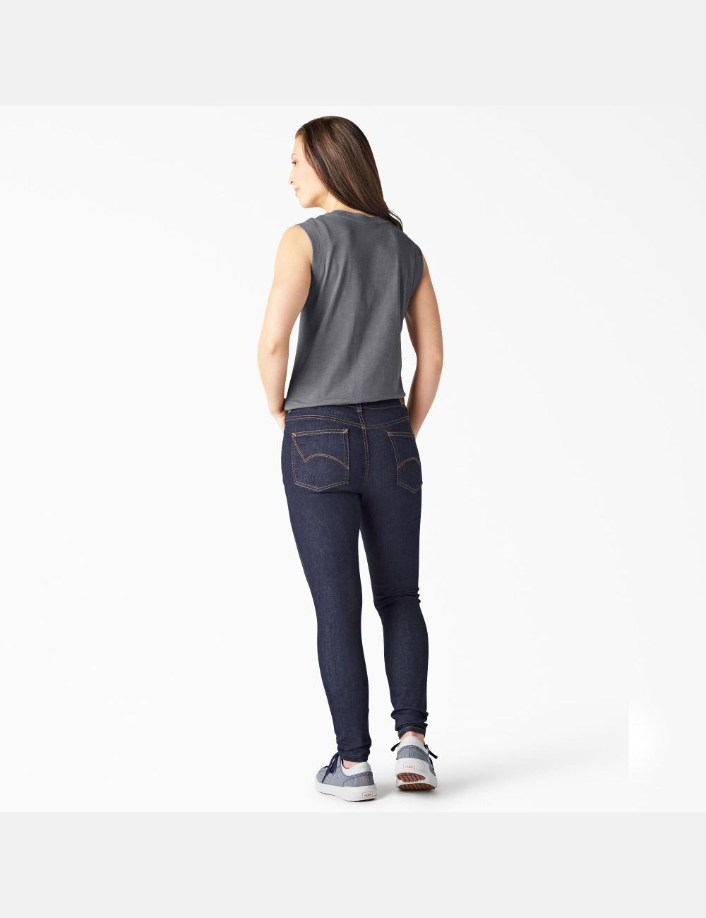 Graphite Gray Dickies Tank Top | 890PUNRBA