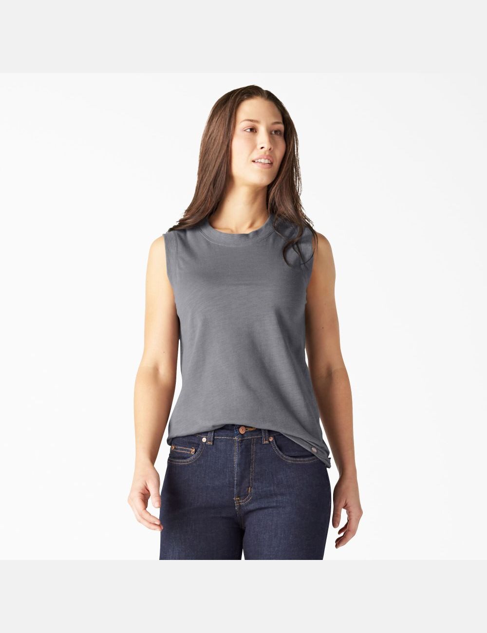 Graphite Gray Dickies Tank Top | 890PUNRBA