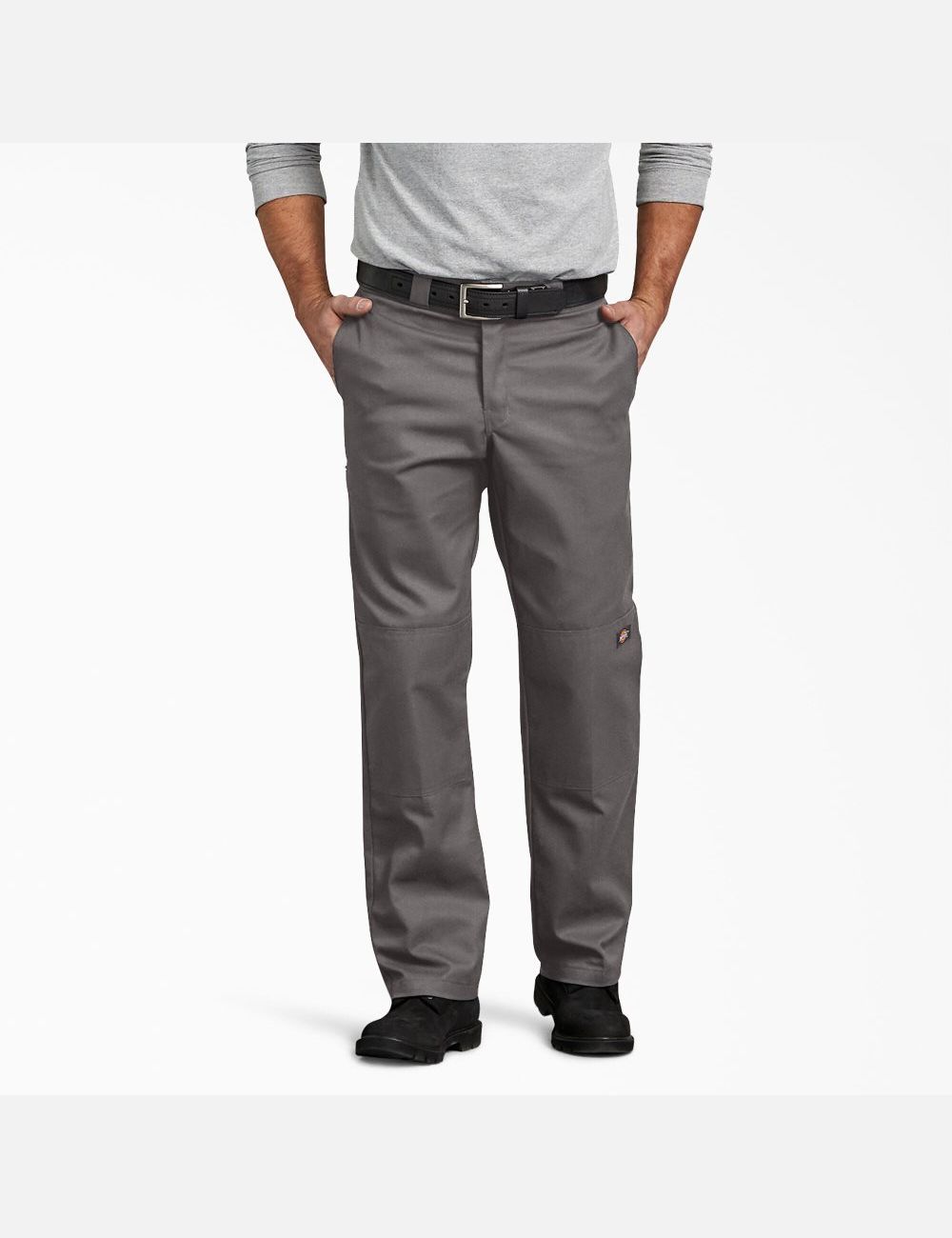 Gravel Gray Dickies FLEX Regular Double Knee Pants | 160MEWIZV