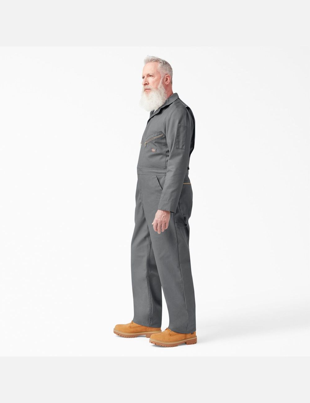 Gray Dickies Deluxe Blended Long Sleeve Coveralls | 913KJZORN