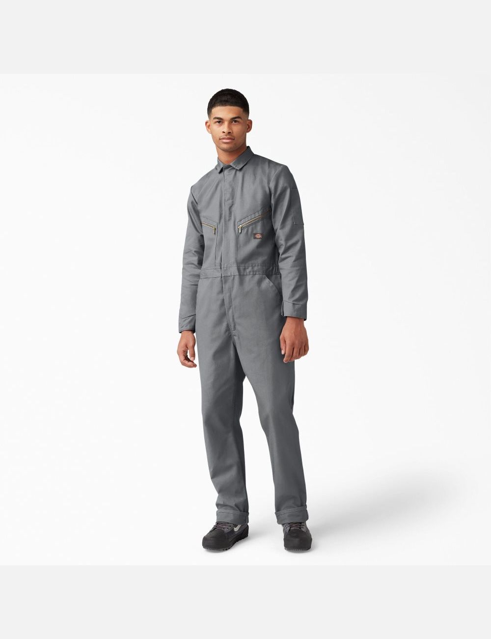 Gray Dickies Deluxe Blended Long Sleeve Coveralls | 913KJZORN