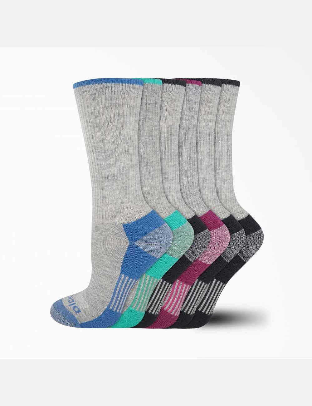 Gray Dickies Moisture Control Crew Socks | 623RACNMY