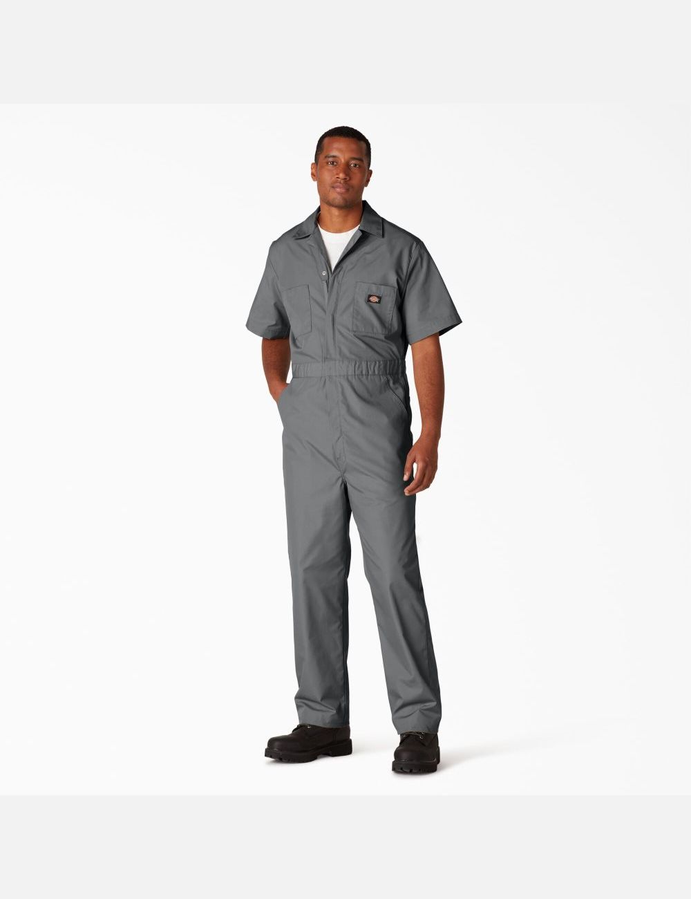 Gray Dickies Short Sleeve Coveralls & Overalls | 726BXIMUR