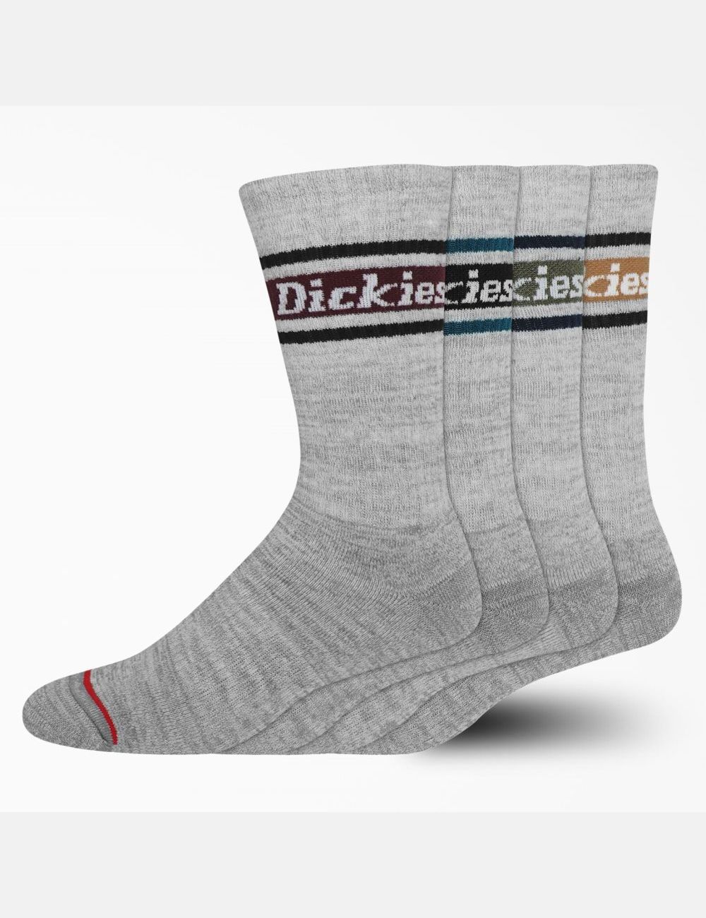 Gray/Fall Stripe Dickies Rugby Stripe Crew Socks | 956HRYXLD