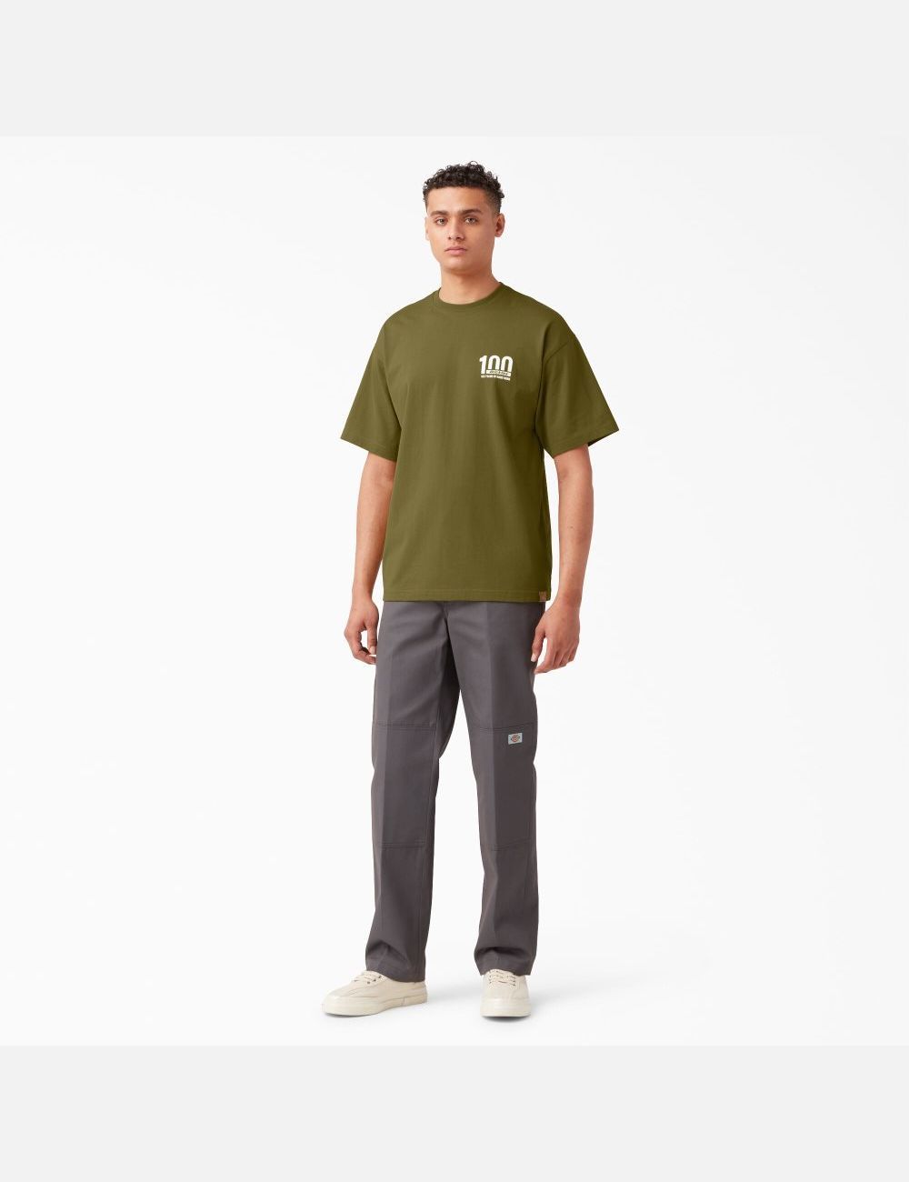 Green Moss Dickies 100 Year Milestone Graphic T-Shirts | 190EOLMSY