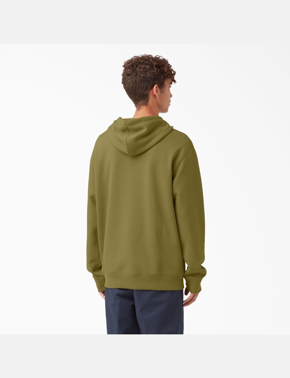 Green Moss Dickies Skateboarding Relief Fleece Hoodies | 150VQDMAL