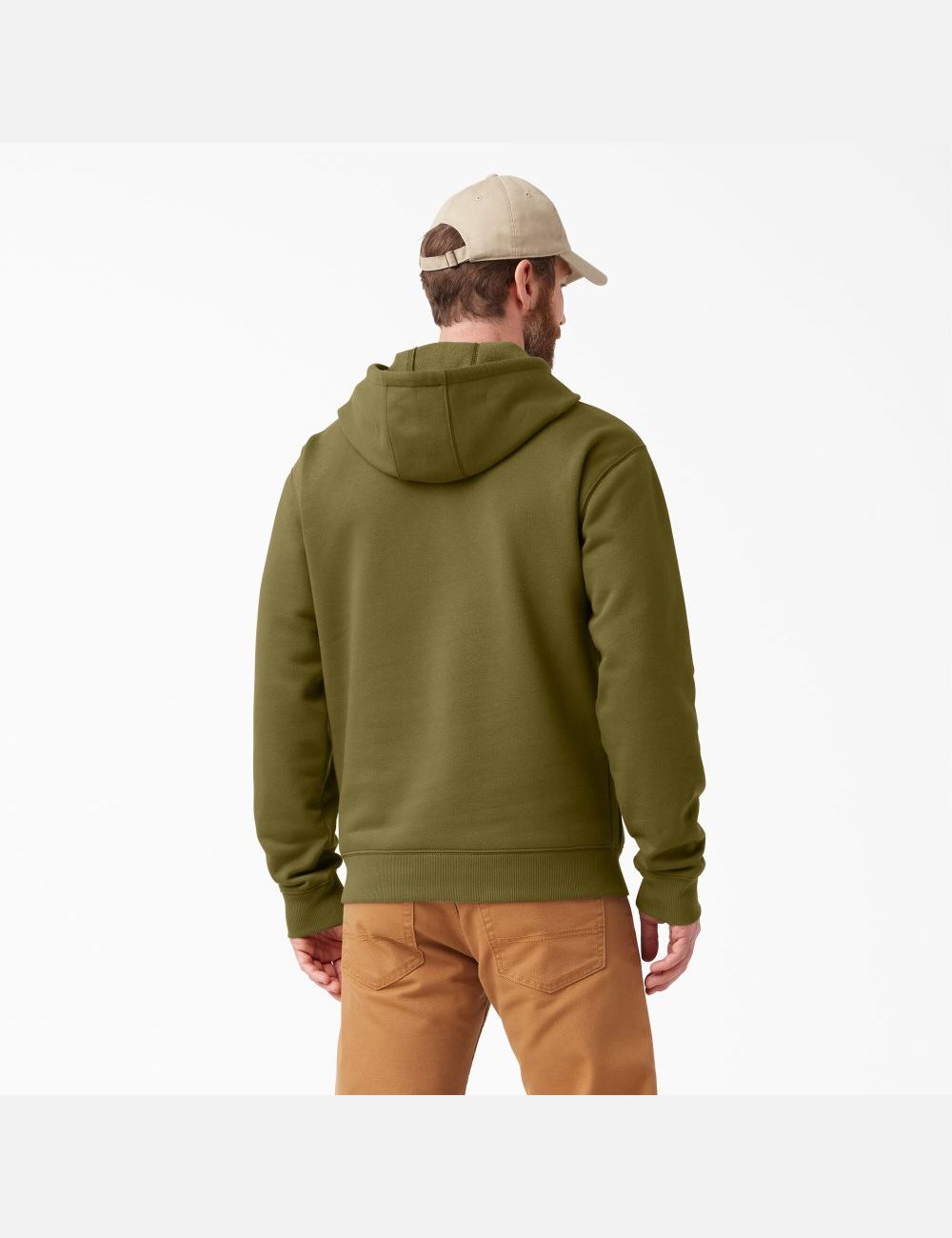 Green Moss Dickies Water Repellent Logo Sleeve Hoodies | 431OSYQTV