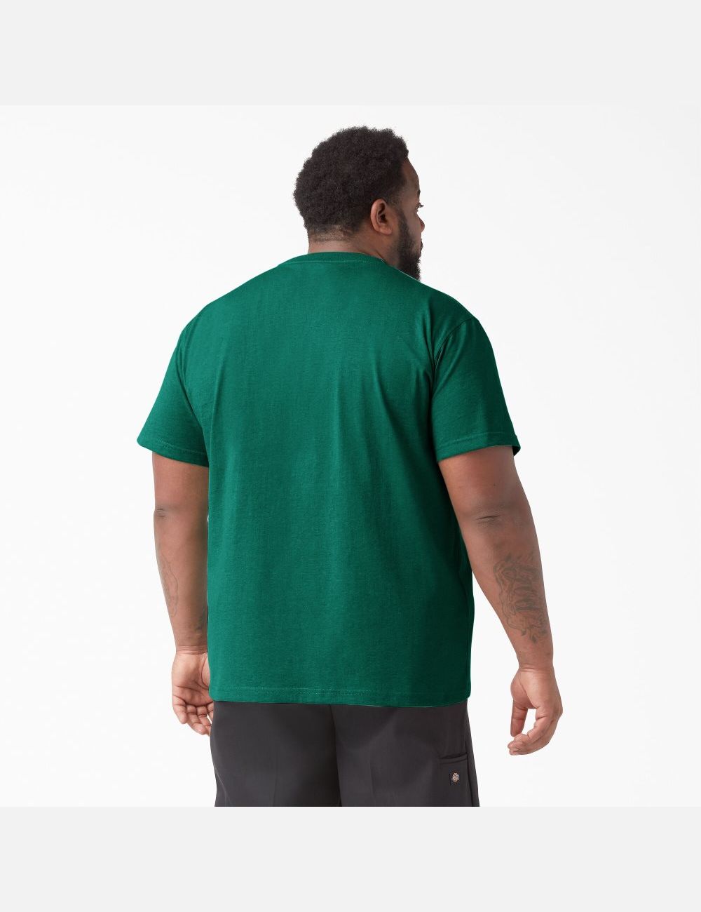 Green Single Dye Heather Dickies Short Sleeve Heavyweight Heathered Shirts | 628PMWRAV