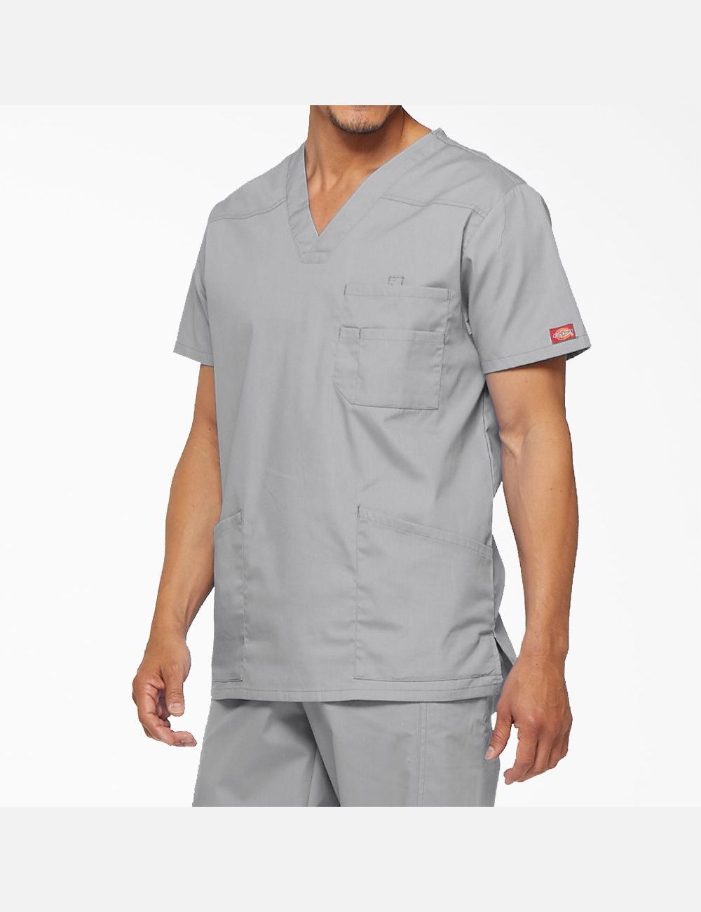 Grey Dickies EDS Signature V-Neck Top Scrubs | 630ERQOBL