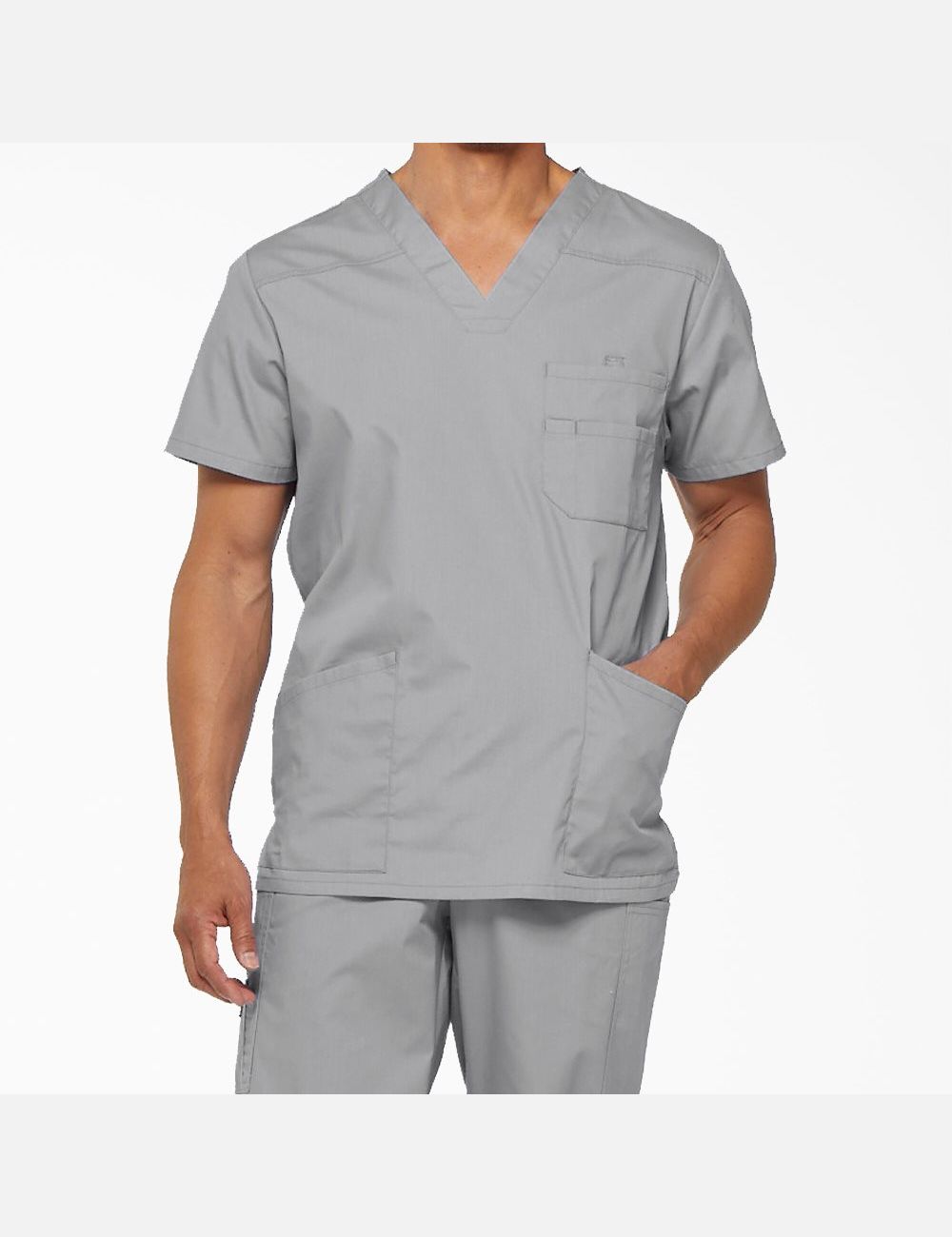 Grey Dickies EDS Signature V-Neck Top Scrubs | 630ERQOBL