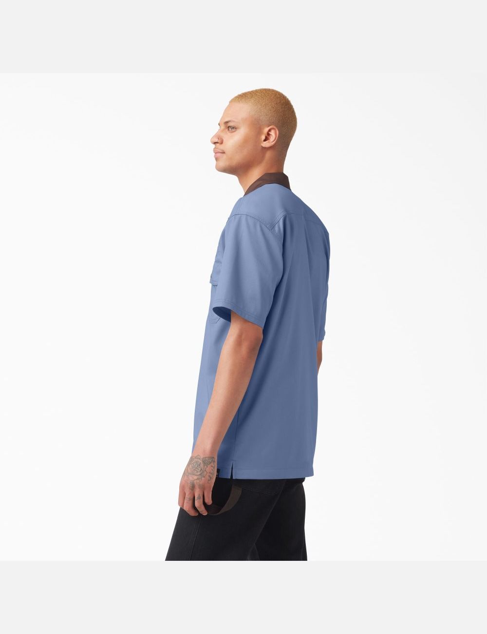 Gulf Blue Dickies Vincent Alvarez Block Collar Work Shirts | 740KLMFTO