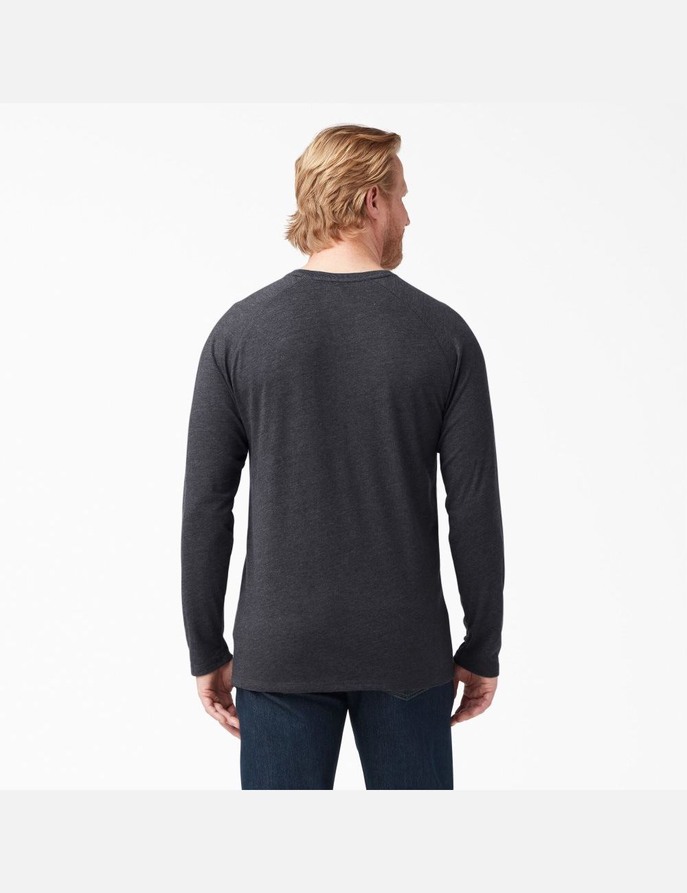 Heather Black Dickies Cooling Long Sleeve Shirts | 689YFWUKE