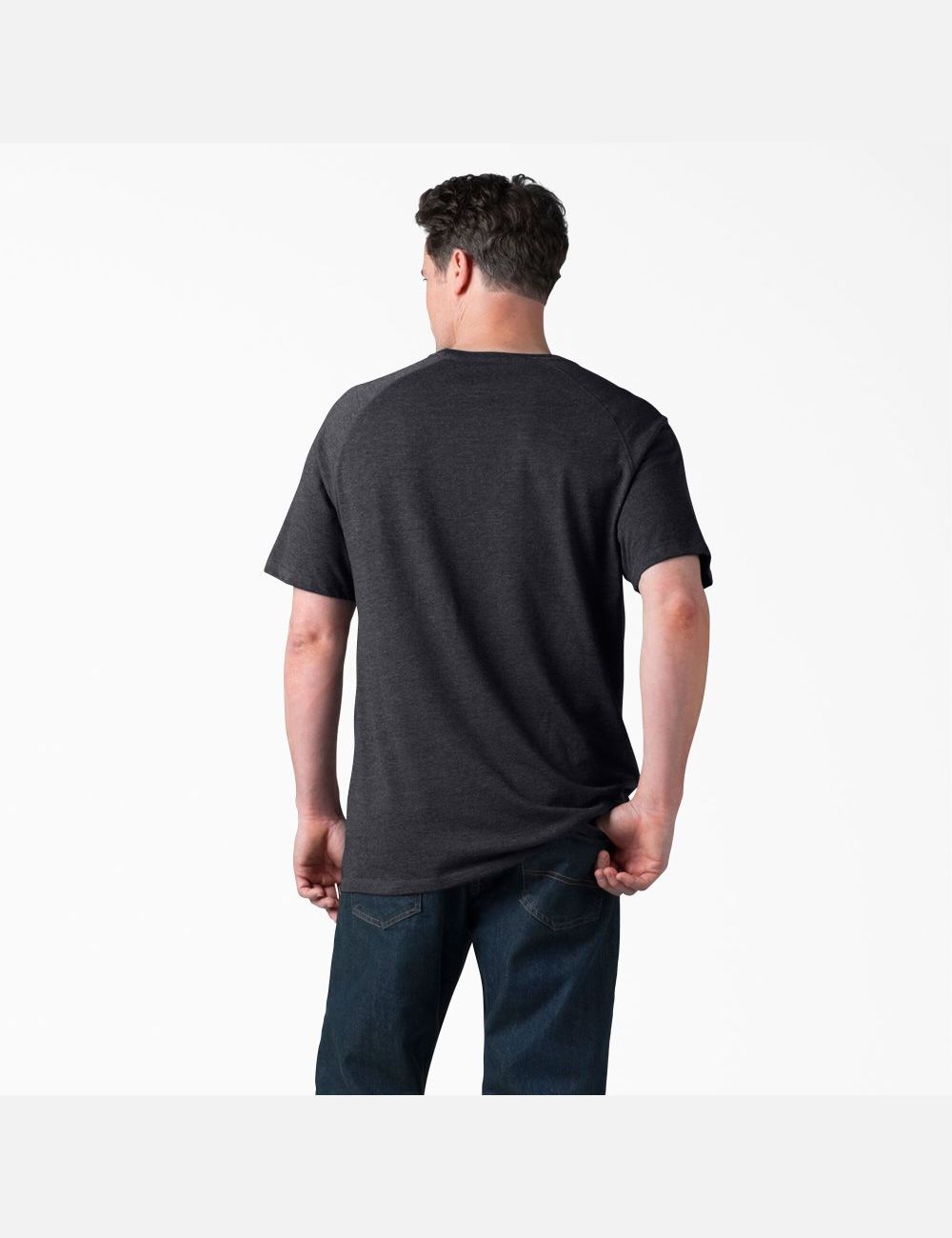 Heather Black Dickies Cooling Short Sleeve T-Shirts | 389WQNREA