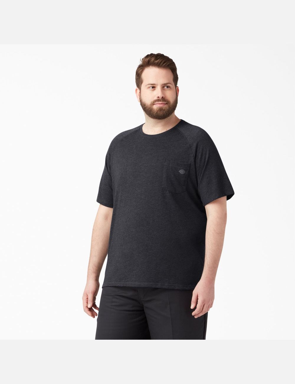 Heather Black Dickies Cooling Short Sleeve T-Shirts | 389WQNREA