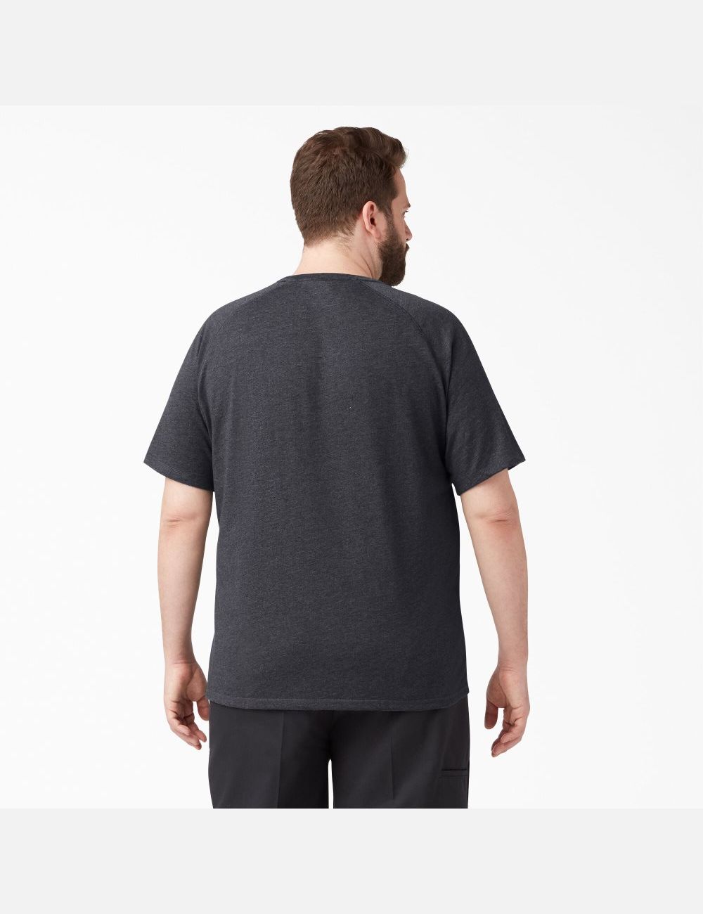 Heather Black Dickies Cooling Short Sleeve T-Shirts | 389WQNREA