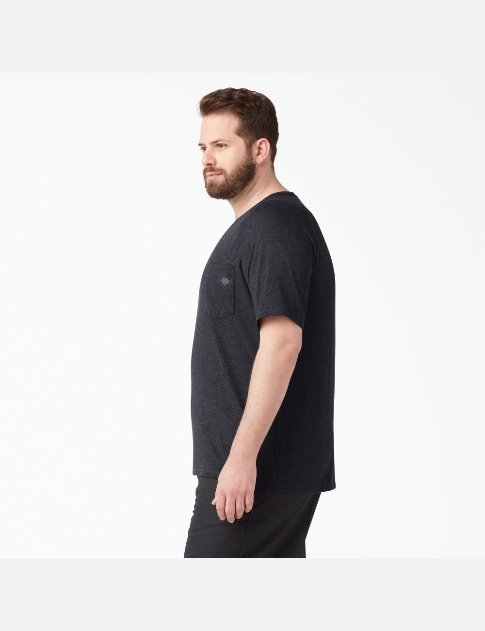 Heather Black Dickies Cooling Short Sleeve T-Shirts | 389WQNREA