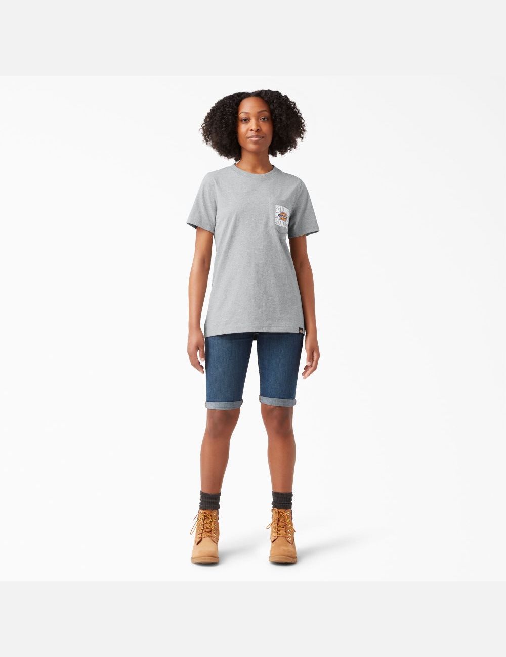 Heather Gray Dickies 100 Year Graphic T-Shirts | 058GHISZB