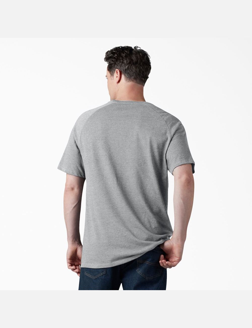 Heather Gray Dickies Cooling Short Sleeve Shirts | 538MOTSHE