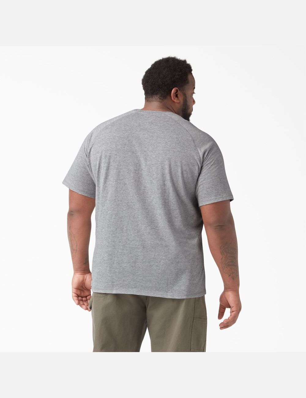 Heather Gray Dickies Cooling Short Sleeve Shirts | 538MOTSHE