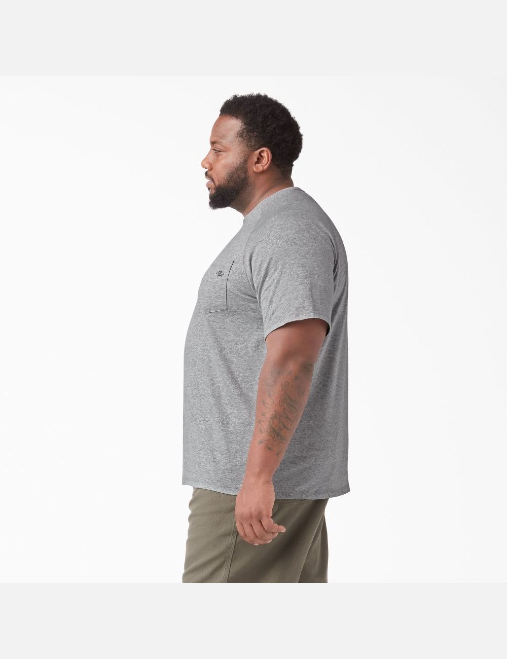 Heather Gray Dickies Cooling Short Sleeve Shirts | 538MOTSHE